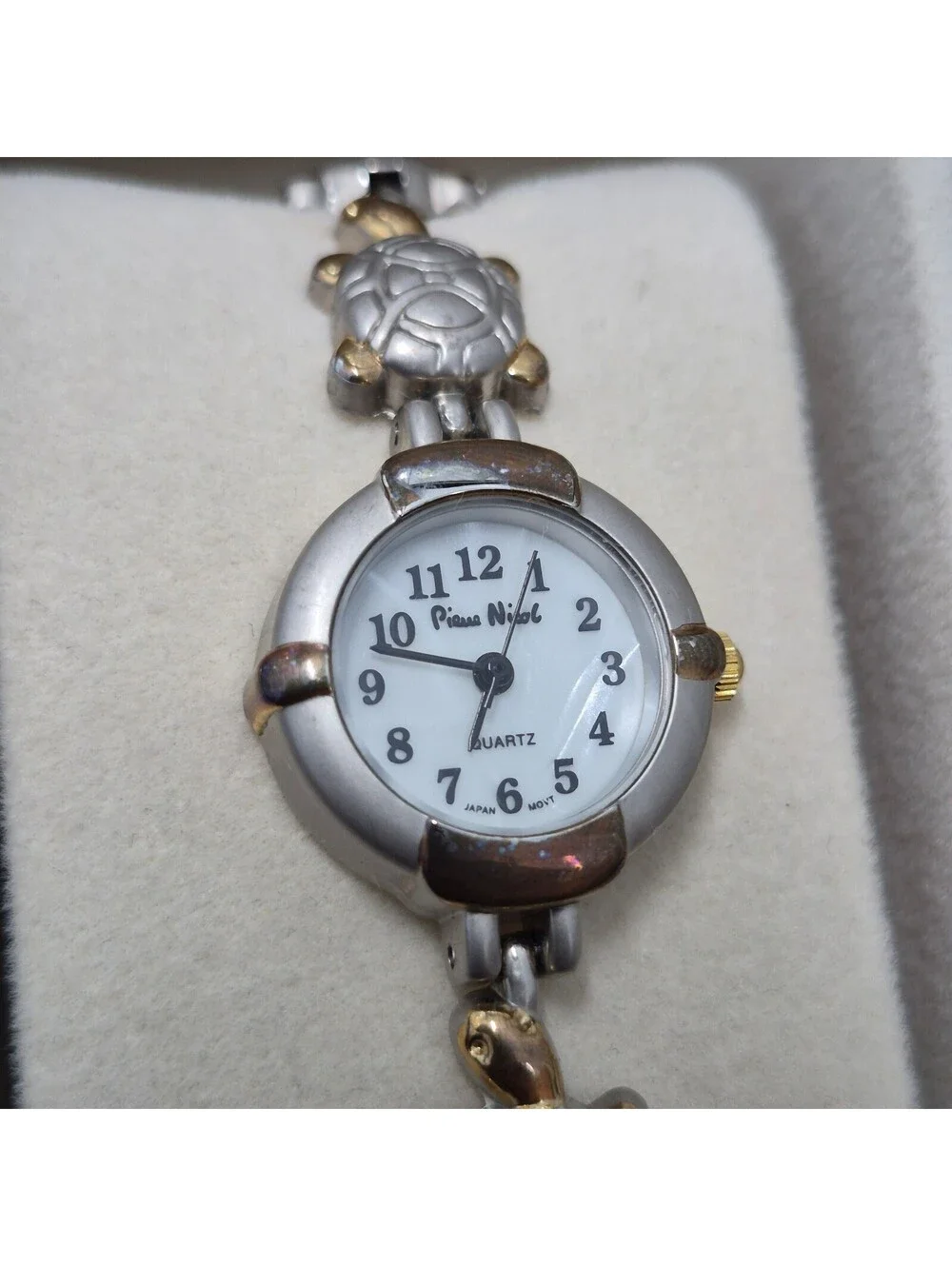 Pierre Nicol Two Tone Turtle Link Bracelet Watch
